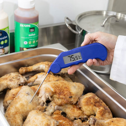 Gourmet Thermometer waterbestendige thermometer met opvouwbare meetprobe -Blauw